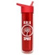 a transparent red bottle & red lid the chiller - 16 oz double wall insulated bottle with flip straw lid