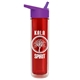 a transparent red bottle & violet lid the chiller - 16 oz double wall insulated bottle with flip straw lid