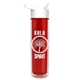 a transparent red bottle & white lid the chiller - 16 oz double wall insulated bottle with flip straw lid