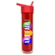 a red lid & transparent red bottle the chiller - 16 oz double wall insulated bottle with flip straw lid and digital imprint
