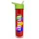 a lime green lid & transparent red bottle the chiller - 16 oz double wall insulated bottle with flip straw lid and digital imprint