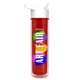 a white lid & transparent red bottle the chiller - 16 oz double wall insulated bottle with flip straw lid and digital imprint