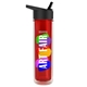 a black lid & transparent red bottle the chiller - 16 oz double wall insulated bottle with flip straw lid and digital imprint