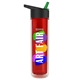 a black with green spout lid & transparent red bottle the chiller - 16 oz double wall insulated bottle with flip straw lid and digital imprint