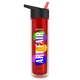 a black with red spout lid & transparent red bottle the chiller - 16 oz double wall insulated bottle with flip straw lid and digital imprint