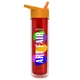 a orange lid & transparent red bottle the chiller - 16 oz double wall insulated bottle with flip straw lid and digital imprint