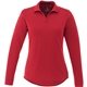 aerial view a team red (358) womens mori long sleeve performance polo, image 1 of 4