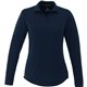 aerial view a navy (575) womens mori long sleeve performance polo, image 1 of 4
