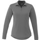 aerial view a steel grey (945) womens mori long sleeve performance polo, image 1 of 4