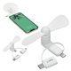 aerial view a white android, apple or type - c cellphone fan, image 1 of 2