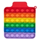 aerial view a rainbow promotional custom push pop it square stress reliever game, image 1 of 2