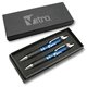 a blue stratford deluxe pen pencil set