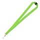 aerial view a lime green 3/4 silkscreen lanyard with bulldog or swivel clip and free breakaway release, image 1 of 2