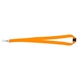 aerial view a orange 3/4 polyester lanyard with silkscreen imprint, image 1 of 2