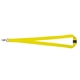 aerial view a yellow 3/4 polyester lanyard with silkscreen imprint, image 1 of 2