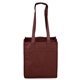 aerial view a burgundy 10w x 11h x 7 gusset - 6 bottle wine tote bag, image 1 of 6