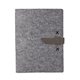 aerial view a slate gray leather & black waxed linen accent boxelder felt padfolio, image 1 of 2