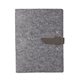 aerial view a slate gray leather & white waxed linen accent boxelder felt padfolio, image 1 of 2
