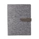 aerial view a slate gray leather & turquoise waxed linen accent boxelder felt padfolio, image 1 of 2
