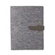 aerial view a slate gray leather & lemon waxed linen accent boxelder felt padfolio, image 1 of 2