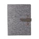 aerial view a slate gray leather & light rust waxed linen accent boxelder felt padfolio, image 1 of 2