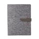 aerial view a slate gray leather & fuchsia waxed linen accent boxelder felt padfolio, image 1 of 2