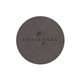 aerial view a slate gray 2 1/2 leather circle patch, image 1 of 2