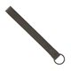 aerial view a slate gray leather & gray linen accent hayward leather wrist keychain with metal split - ring, image 1 of 2