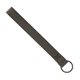 aerial view a slate gray leather & green linen accent hayward leather wrist keychain with metal split - ring, image 1 of 2