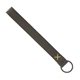 aerial view a slate gray leather & lemon linen accent hayward leather wrist keychain with metal split - ring, image 1 of 2