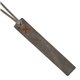 aerial view a slate gray leather & light rust linen accent turner tasseled bookmark, image 1 of 2
