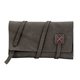 aerial view a slate gray leather & fuchsia linen accent marshall leather cord organizer, image 1 of 2
