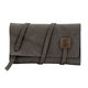 aerial view a slate gray leather & light rust linen accent marshall leather cord organizer, image 1 of 2