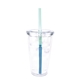 aerial view a clear 16 oz victory acrylic tumbler with mood(tm) straw, full color digital, image 1 of 16