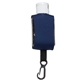 aerial view a navy blue cozy clip 1 oz moisture bead hand sanitizer with protector, image 1 of 2