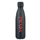aerial view a matte finish black 17 oz double wall stainless steel vacuum bottle, image 1 of 3