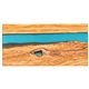 aerial view a brown long olive wood blue resin serving cutting board, image 1 of 4
