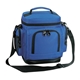a royal blue 600d polyester leakproof cooler w / leatherette bottom