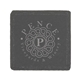 aerial view a gray natural slate stone square coaster, image 1 of 2