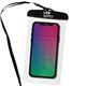 aerial view a clear waterproof smartphone dry bag pouch, image 1 of 2