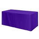a purple (pms 669) fitted poly / cotton 3- sided table cover - fits 6 standard table