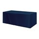 a navy blue (pms 296) fitted poly / cotton 3- sided table cover - fits 8 standard table