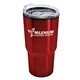a red 30 oz double wall stainless steel tumbler