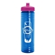 a pink lid & transparent blue bottle 24 oz slim fit water bottle with push - pull lid