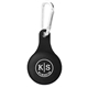 aerial view a black airtag silicone case and carabiner, image 1 of 4