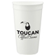 aerial view a white solid 32oz recycled stadium cup, image 1 of 3