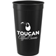 aerial view a black solid 32oz recycled stadium cup, image 1 of 3