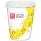 a yellow floating cube custom stadium cup