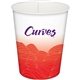 a red turbulent waves stadium cup