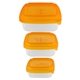 aerial view a orange square portion control containers, image 1 of 2